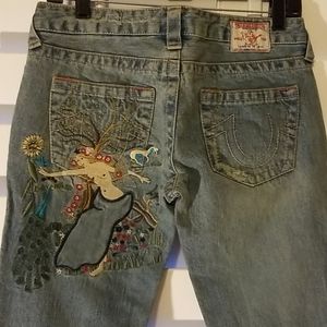 True Religion Lady Godiva embroidered jeans 28